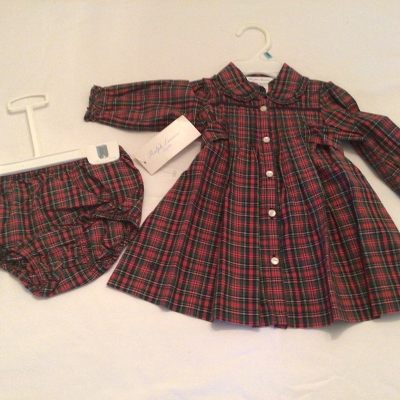 Ralph Lauren Other - Ralph Lauren infant (6 mos) two piece dress tartan pattern NEW 100% cotton XMAS!